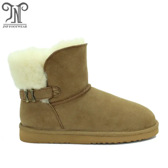 Women's winter warm fuzzy outdoor buckles for boots