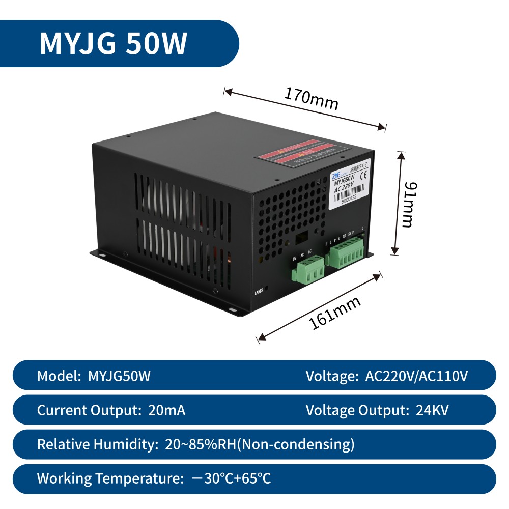 50W CO2 laser power supply technical parameters