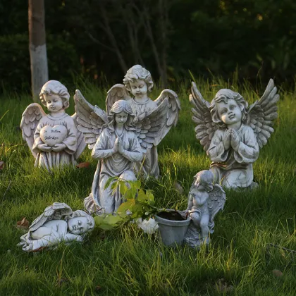 Custom OEM & ODM Factory Praying Angel Resin Figurines and Garden Statues