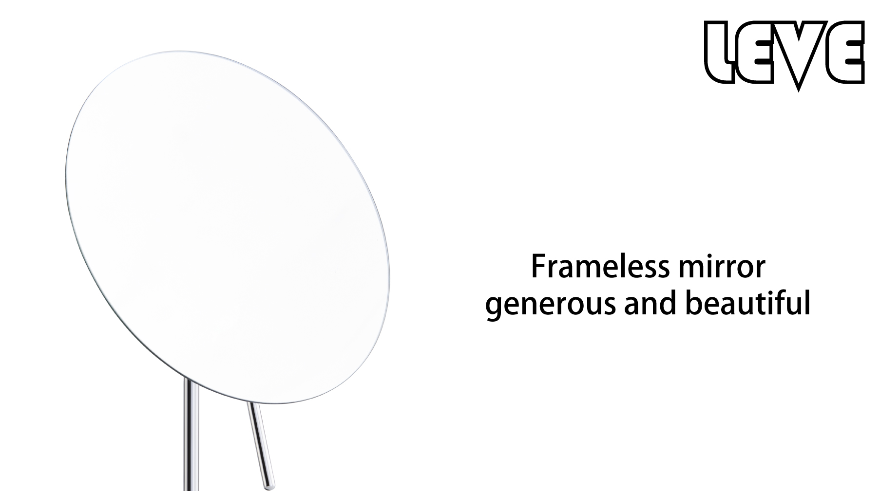 Round standing frameless bathroom mirror
