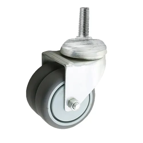 Threaded Stem Dualwheel Casters With Tpr Wheels, High Quality Threaded
