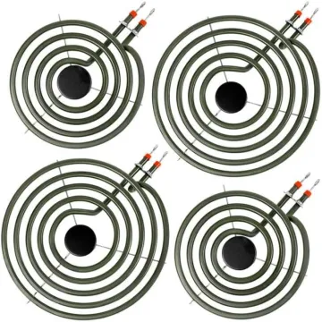 4-Pack MP22YA Electric Range Burner Heating Element Set - Includes 6'' and 8'' Elements