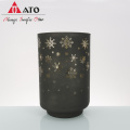 Reusable Gold Electroplated Engraved Glass Cup for Candles