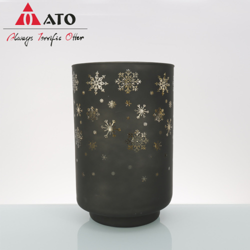 Copa de vidrio grabado con electrochado de oro reutilizable para velas