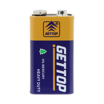 GETTOP Batería estándar regular de zinc y carbono de 9 V 6F22