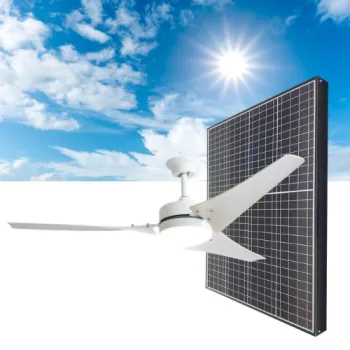 60 Inch Dual-Use Solar Ceiling Fan with LED Lights and Remote Control