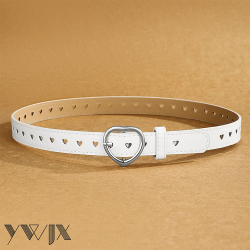 Fresh White PU Belt with Pin Buckle Design