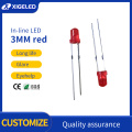 Red Hair Red In-line LED 3mm red-hair-red short foot high power lamp beads Manufactory