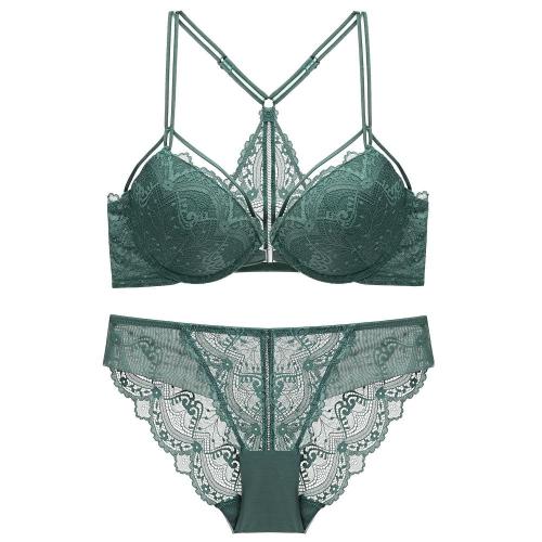 Ensemble de soutien-gorge en dentelle avec fermeture à l&#39;avant et au dos Beauty