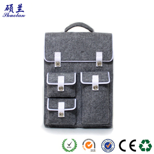 High quality felt backpack school laptop bag