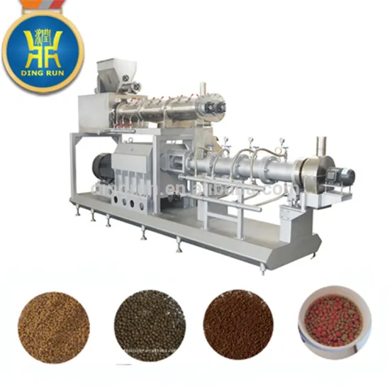 Automatic double screw extruder Floating fish food plant