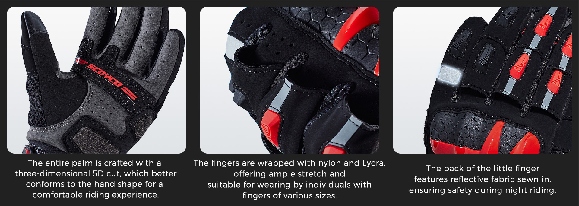 red motorcycle gloves