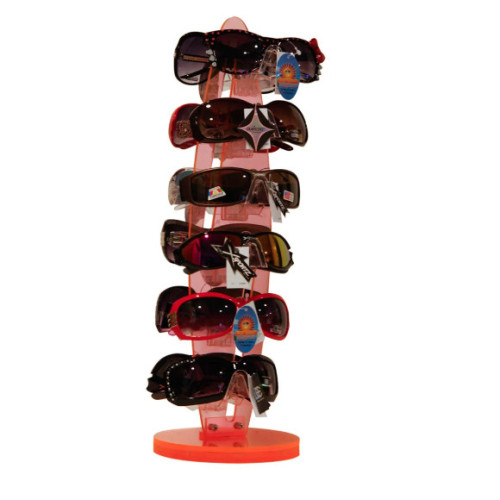 Support d&#39;affichage de lunettes de soleil rotatif de comptoir acrylique personnalisé
