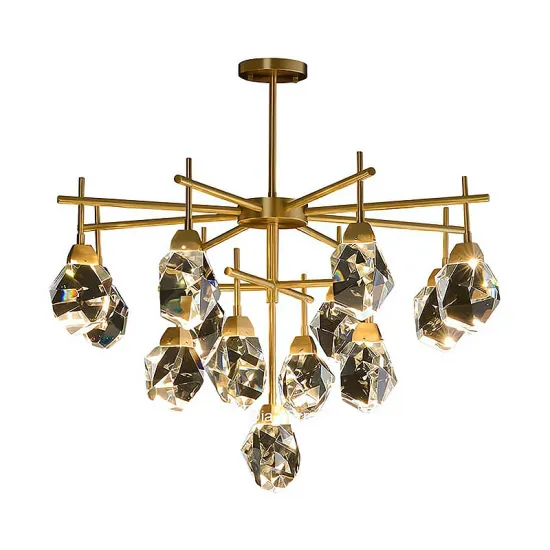 Contemporary Classic Light Luxury K9 Crystal Brass Chandelier - High-end Copper Pendant Lights