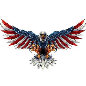 American Flag Vulture Indoor Wall Hanging: Unique Metal Craft Decoration in Alloy