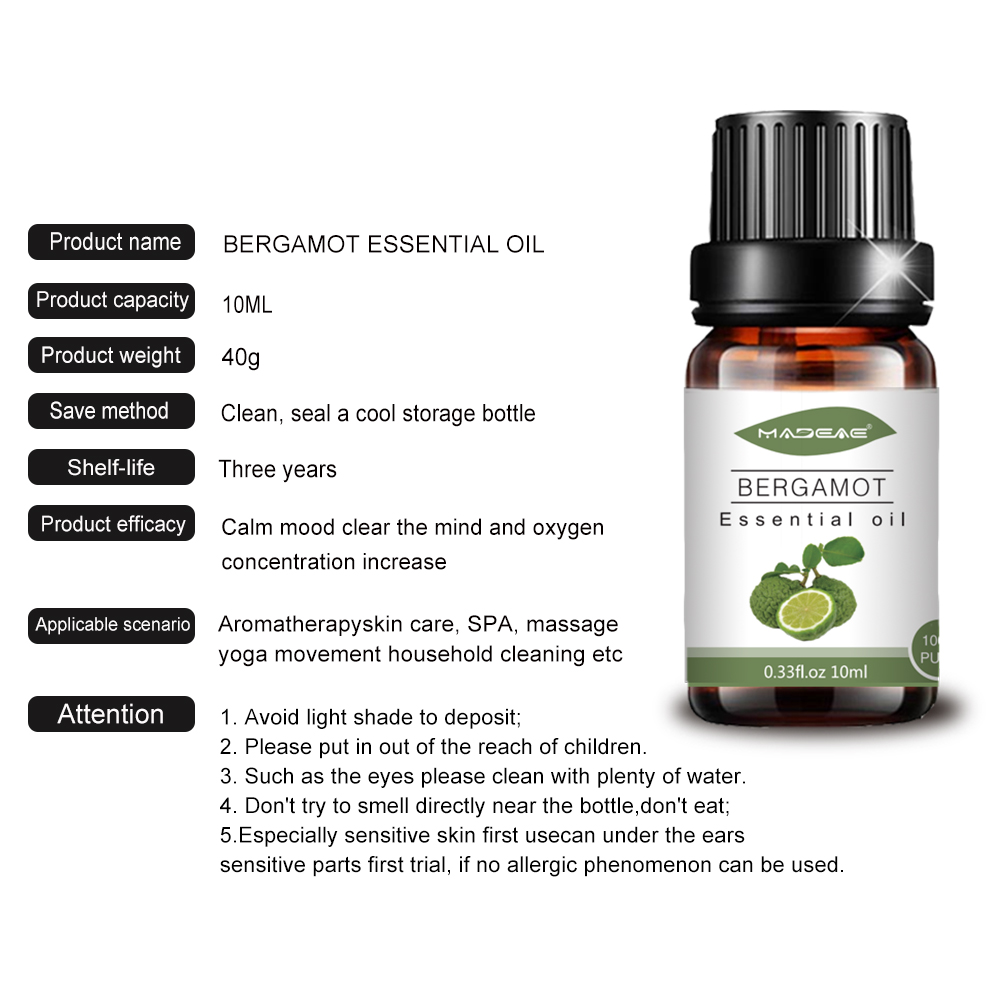 Wholesales Factory Supply Bergamot Oil esencial para masajes para masajes