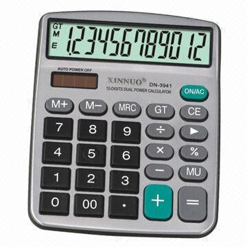 Solar-power calculator, 12 digits, customized logos