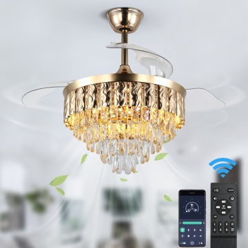 Nordic Simple Modern Crystal Fan Lamp with Free Shipping in USA