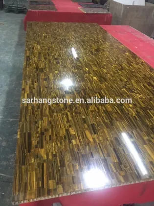 natural semiprecious gemstone slab tiger eye yellow stone