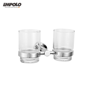 Thailand Ocean Glass Cup with Brass Toothbrush Holder Tumbler
