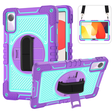 Hybrid Shockproof Case for Xiaomi Redmi Pad SE 11 Inch with Strap and Stand