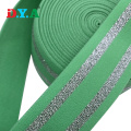 Vestido elástico verde de nylon glitter prata lurex