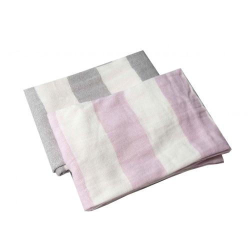 Blending Thermal Blankets Cotton Bamboo Blend Yarn Dyed Stripe Plain Blanket Factory