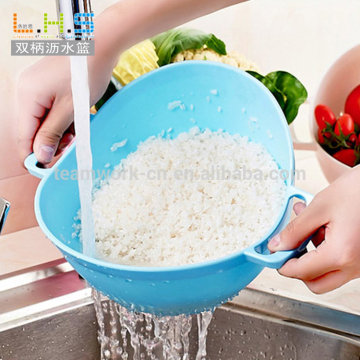 New design Kitchen washing fruits and vegetables Double handle rice colander