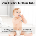 Hollow Teething Tubes with Safety Shield Silicone Teether