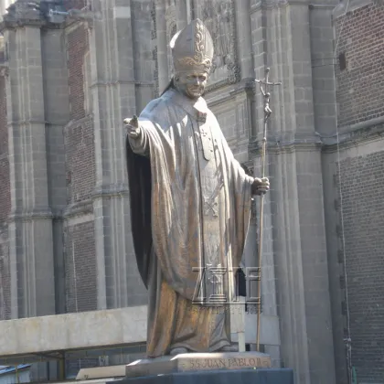 Outdoor Life Sizes Church Bronze Pope Sculpture