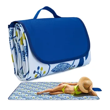 Eco-Friendly PVC Oxford Fabric Foldable Moisture-Proof Picnic Blanket for Beach and Park