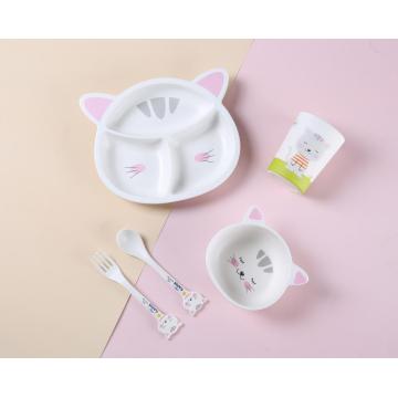 5pcs plastic baby feeding set