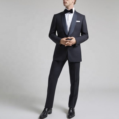 Latest Design Black Wool Fabric Men's Tuxedo Suit