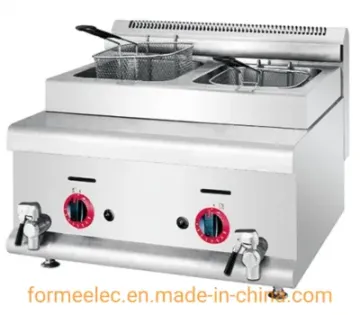 Countertop Electric Fryer Gas Combination Oven 2-Tank 2-Basket Desktop Electric Fryer