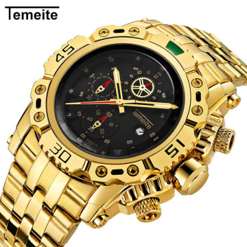TEMEITE Men's Luxury Waterproof Big Dial Sport Watch