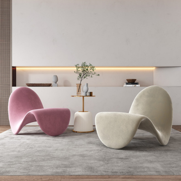 Silla de lengua de diseño simple y moderno nórdico para sala de estar y balcón