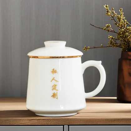 Wholesale Ceramic Tea Cup with Lid for Office and Home