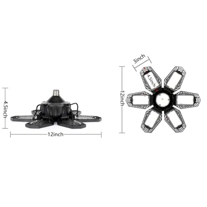 LED Garage Lights Screw in with 6+1 Deformable Panels for Garage, Workshop, Basement