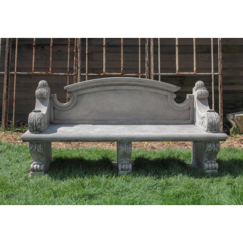Stunningly Designed Marble Bench with Curved Backrest