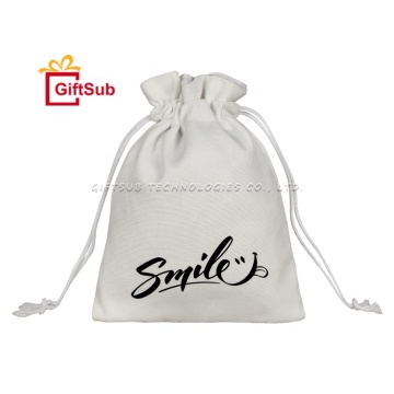 Custom Printed Polyester Gift Bags with Sublimation Design - 10oz Canvas Small Drawstring Pouches