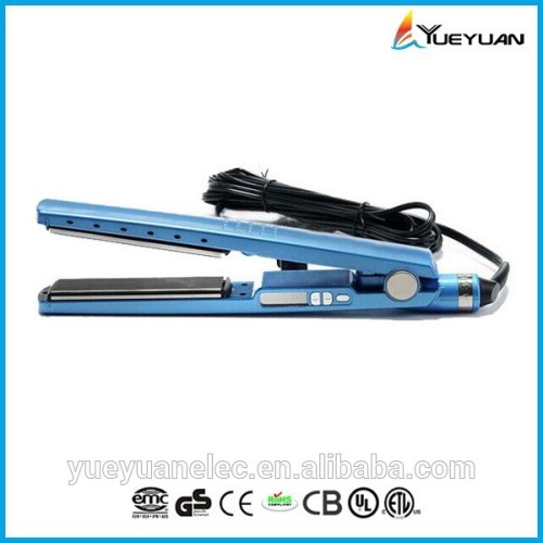 2015 China titanium/ceramic CE ROHS hot selling wet/dry function with vapor steam hole iron flat ionic generator steam flat iron