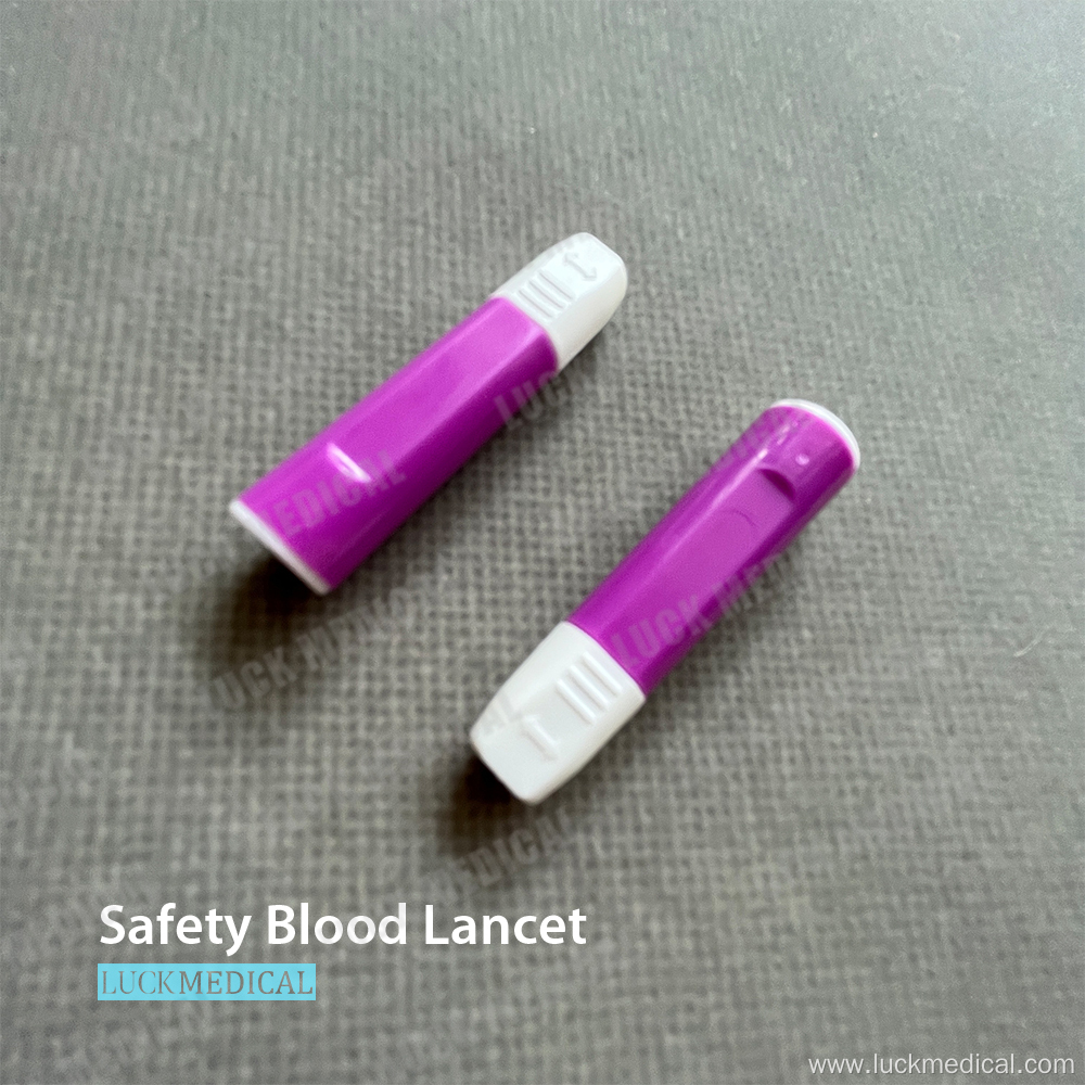 Button Activated Blood Lancet Safety Pen Type