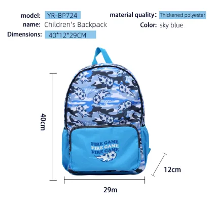 Outdoor printed football face children's backpack