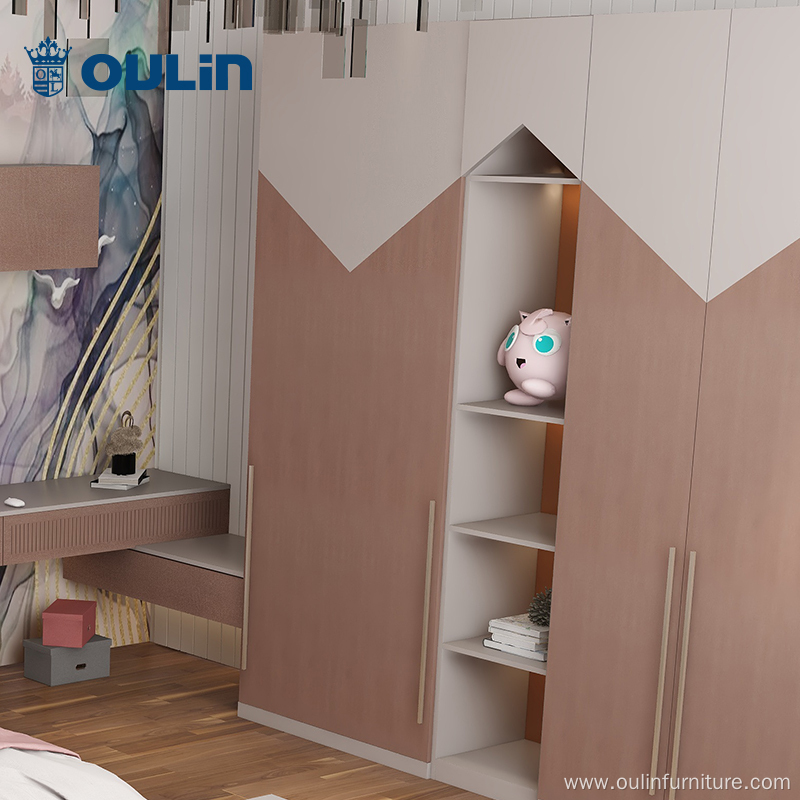 pink children customized closet cabinet for bedroom