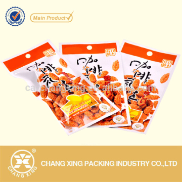 Custom printing side seal food packaging polythene bags for coffee peanuts packing