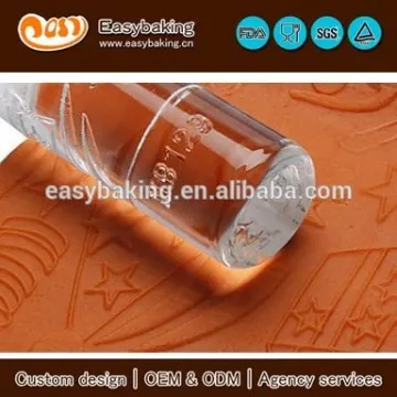 Custom Christmas gift acrylic cake decoratioing fondant embossing rolling pin