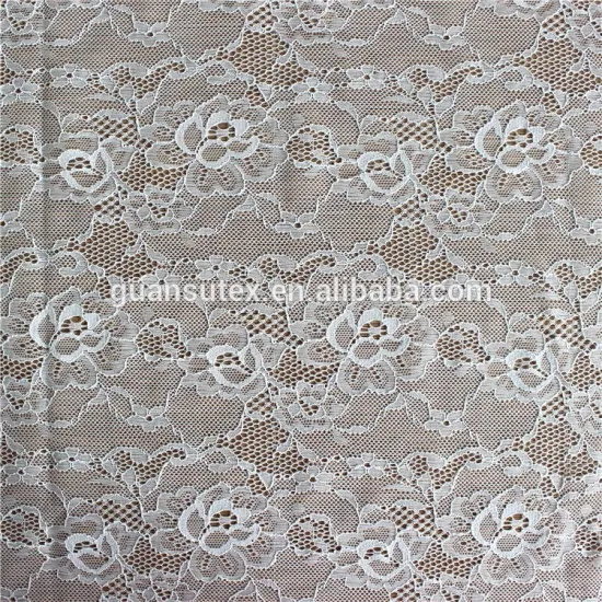High quality white nylon spandex french lace fabric/indian guipure george lace for nigeria womens wear