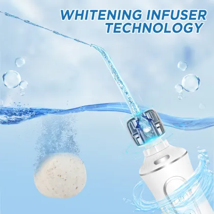 Whitening Oral Hygiene Home Set: Irrigator, Tablets, Dental Flosser, Water Flosser