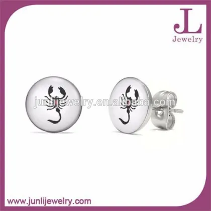 Men's Fleur De Lys Stainless Steel Stud Earrings