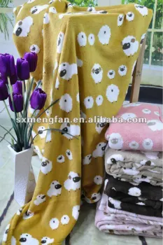 2016 lovely sheep print design thick polyester blanket